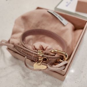 Miu Miu Leather Bracelet with Heart Charm